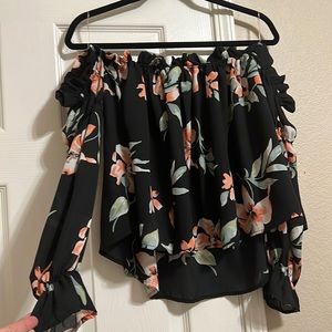Mimi Chica Floral Off Shoulder Top Size L